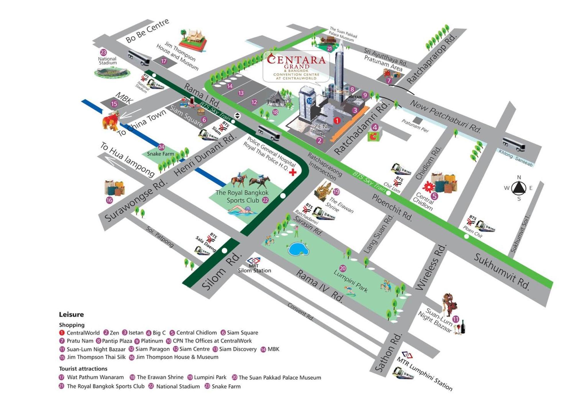 Centara Grand At Centralworld Банкок Екстериор снимка Map of the complex